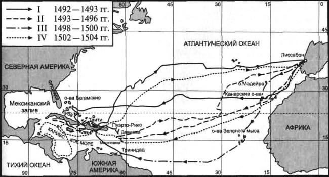Карта плаваний Колумба